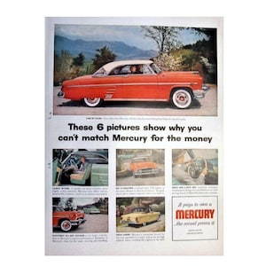 Original  10 x 13 inches 1954 Mercury advertisement, Mercury wall decoration - 04