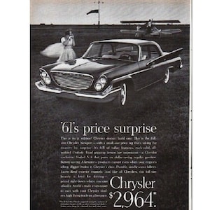 Original 10 x 13 inches 1961 Chrysler advertisement, Chrysler wall decoration,   - 36