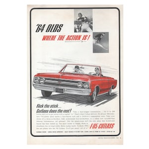 Original 8 X 11 inches 1964 Oldsmobile F85 Cutlass advertisement, Oldsmobile wall decoration - 02