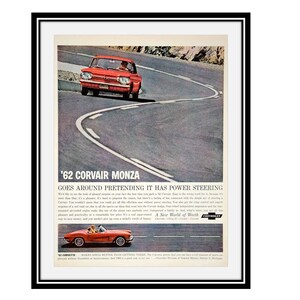 Original 10 x 13 inches 1962 Corvair Monza advertisement, Corvair wall decoration - 45