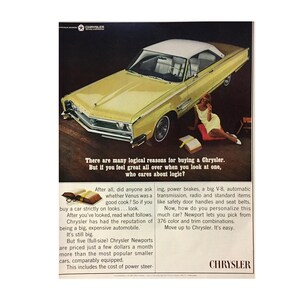 Original 10 x 13 inches 1966 Chrysler advertisement, Chrysler wall decoration - 34