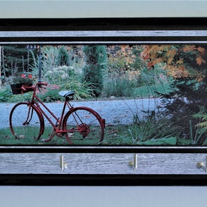 5 x 7 wall key holder with an old bicycle photo