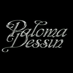 May include: A silver metallic logo with the text "Paloma Dessin" in a stylized script font.