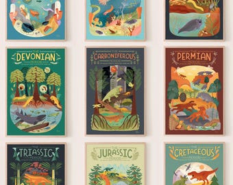 Prehistoric Art Print DEAL: The Whole Series, 9 individual Art Prints