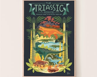 Impresión de arte prehistórico del Triásico