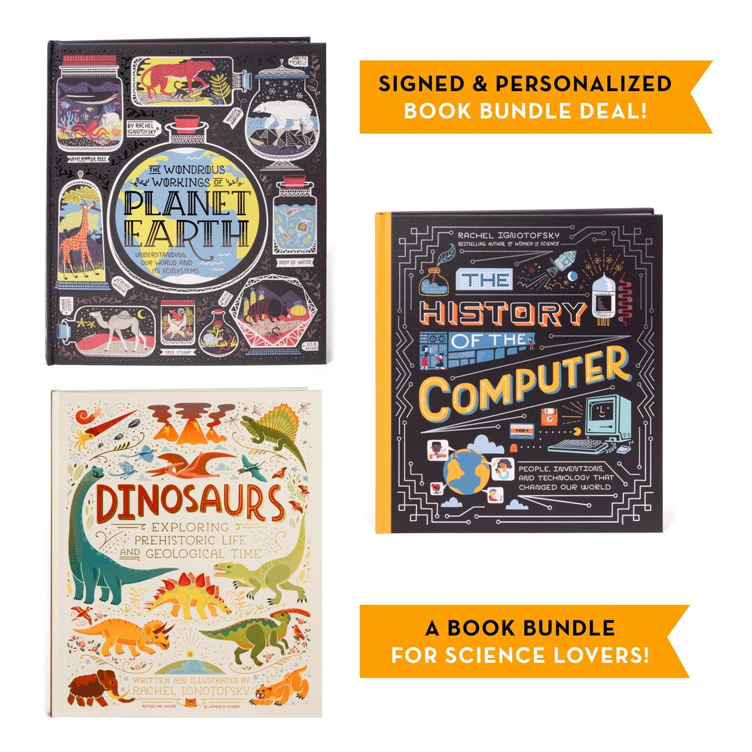 Signed 3 Science Book Bundle: Dinosaurs, History of the Computer ...