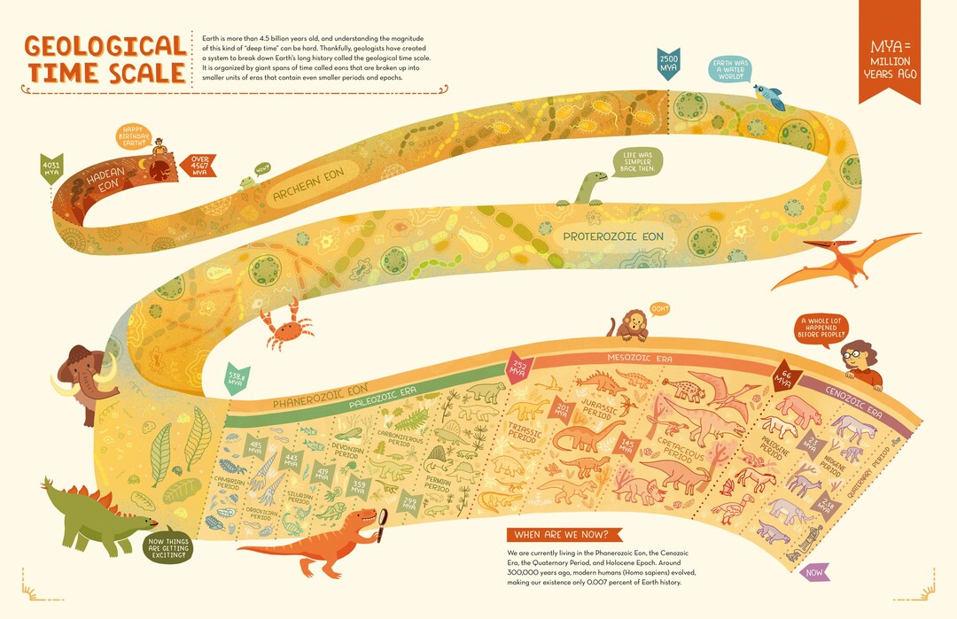 The Geological Time Scale Art Print by Rachel Ignotofsky - Etsy UK