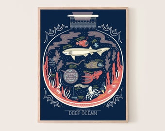 Deep Sea Ecosystem: Terrarium Art Print