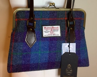 Harris Tweed Check Handtasche mit Kunststoffgriffen