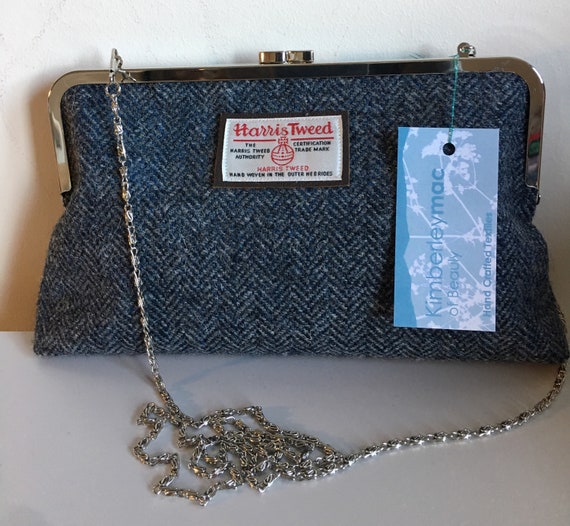 Harris tweed clutch bag deals