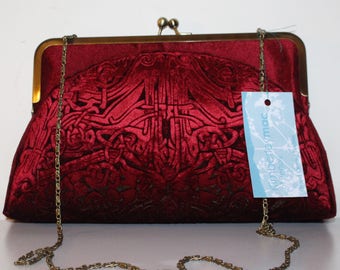 red velvet clutch bolsa