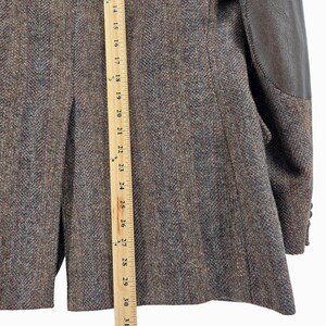 Vintage 80s Union Made Tweed & Leather Sport Coat Blazer Brown Wool USA 46R image 7
