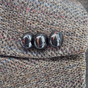 Vintage 80s Union Made Tweed & Leather Sport Coat Blazer Brown Wool USA 46R image 10