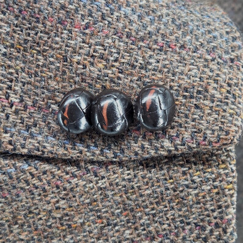 Vintage 80s Union Made Tweed & Leather Sport Coat Blazer Brown Wool USA 46R image 10