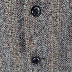 Vintage 80s Union Made Tweed & Leather Sport Coat Blazer Brown Wool USA 46R image 11