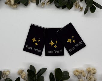Fck Yeah Einnähetiketten | Individuelle Etiketten für Kleidungsstücke, 6er- oder 8er-Packung