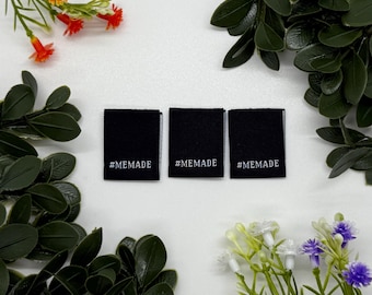 MeMade Einnähetiketten für Stoff | Etiketten für Kleidung, Taschen und Quilts (6er- oder 8er-Packung)