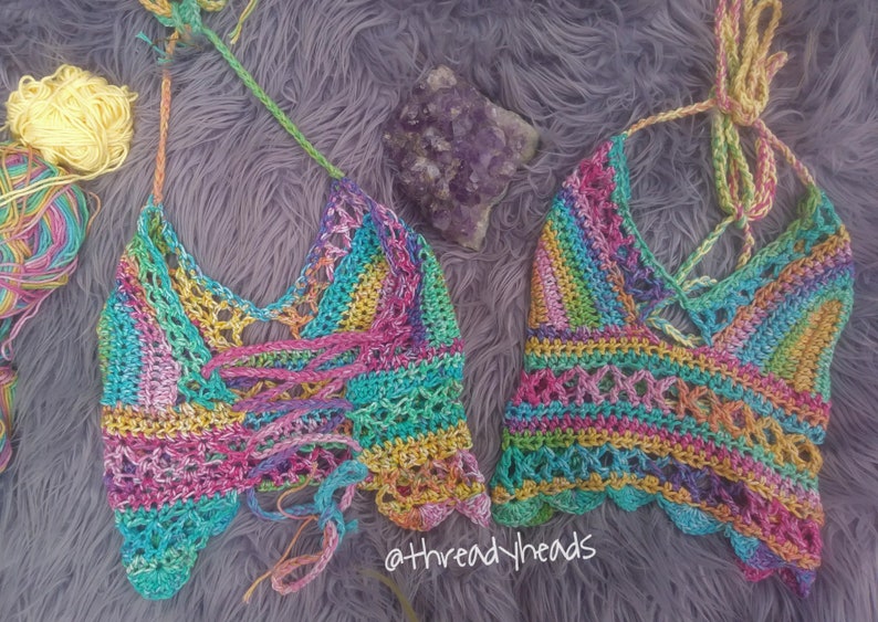 MADE TO ORDER Prisma Rainbow Pride Croceht Lace Bralette