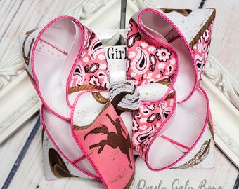 Cowgirl Hairbow Pink Boots Hairbow Rodeo Hairbow