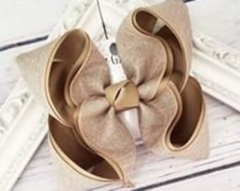 Burlap Hairbow Linen Hairbow Burlap Bow