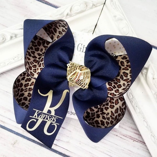 Back to School Hairbow Monogrammed Bow Uniform School Bow