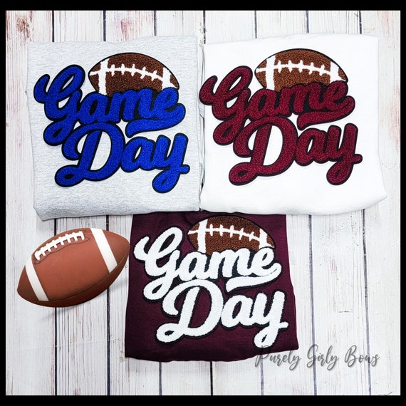 Maroon Game Day Football Patch Sweatshirt Maroon Game Day Football Patch Sweatshirt