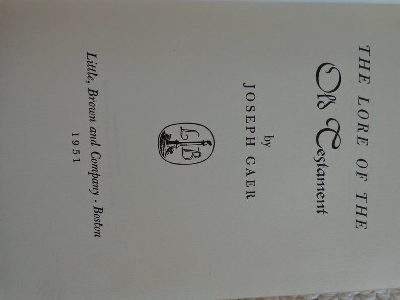 The Lore of the Old Testament by Joseph Gaer 1st Edition Etsy