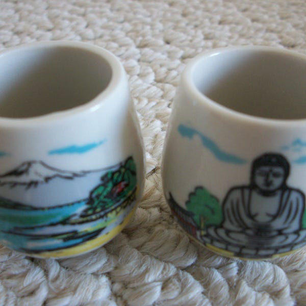 Budda & Mt. Fugi Miniature Cups Collectibles (#0646)