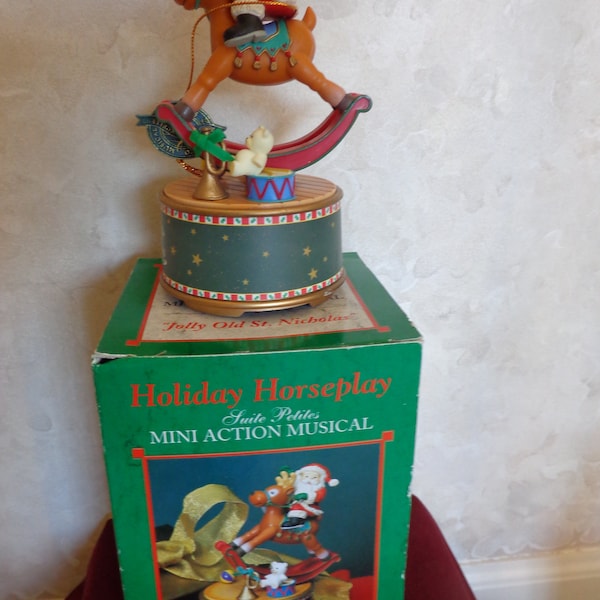 Enesco Holiday Horseplay Mini Action Musical (#2743)