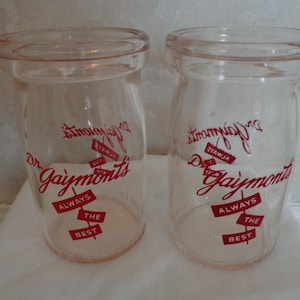 Dr. Gaymont’s Cottage Cheese/Sour Cream Dairy 2 Collectible Jars (#1528)