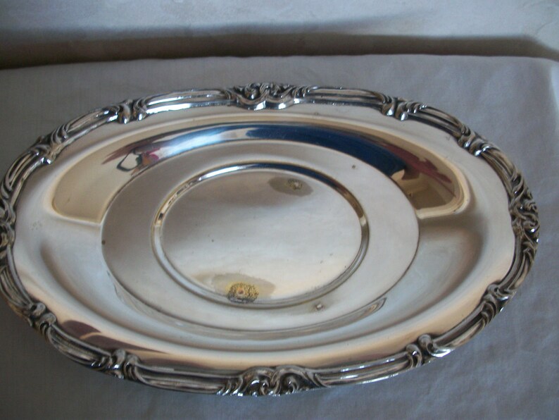 Silver Plated Gravy/sauce Serving Bowl With Matching Tray 0594 Etsy