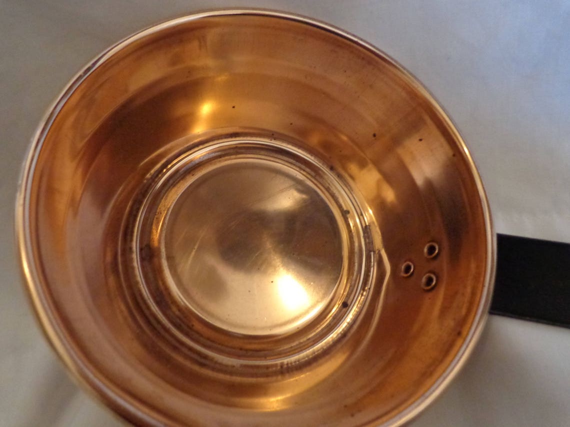 Copper Pot Small Vintage With Handle 1560 Etsy