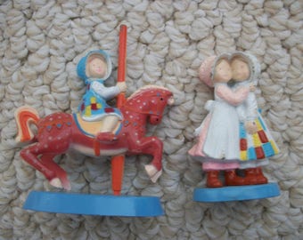 Holly Hobbie Lil Stuff 2 Coleccionables vintage muy raros (#0298)