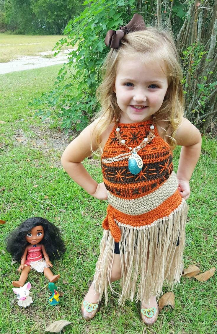 Crochet Moana Inspired Dress Photoprop Set/moana / Princess 