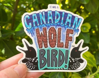 Canadian Wolf Bird Sticker