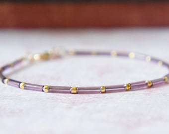 Lila Stacking Bugle Armband: Gold Filled Minimalist Stacking Armband