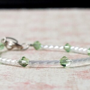 White And Green Czech Glass And Bugle Beads Bracelet, Stacking Beaded Bracelet, Simple Minimalist Bracelet, Delicate Layering Bracelet