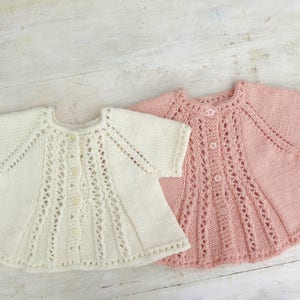 KNITTING PATTERN, Bobby's Girl Cardigan, Top Down Cardigan, 6 Sizes, Short & Long Sleeve Options, Lace Panel Cardigan, Baby, Toddler, Child