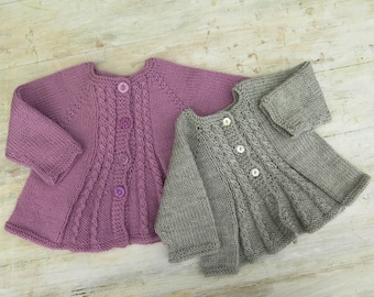 Girls Cable Knit Cardigan Pattern: Billy's Girl, Baby Toddler (Sizes 0-7)