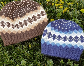Patrón de tejido de gorro Arthur Peaks: gorro Fair Isle (PDF)