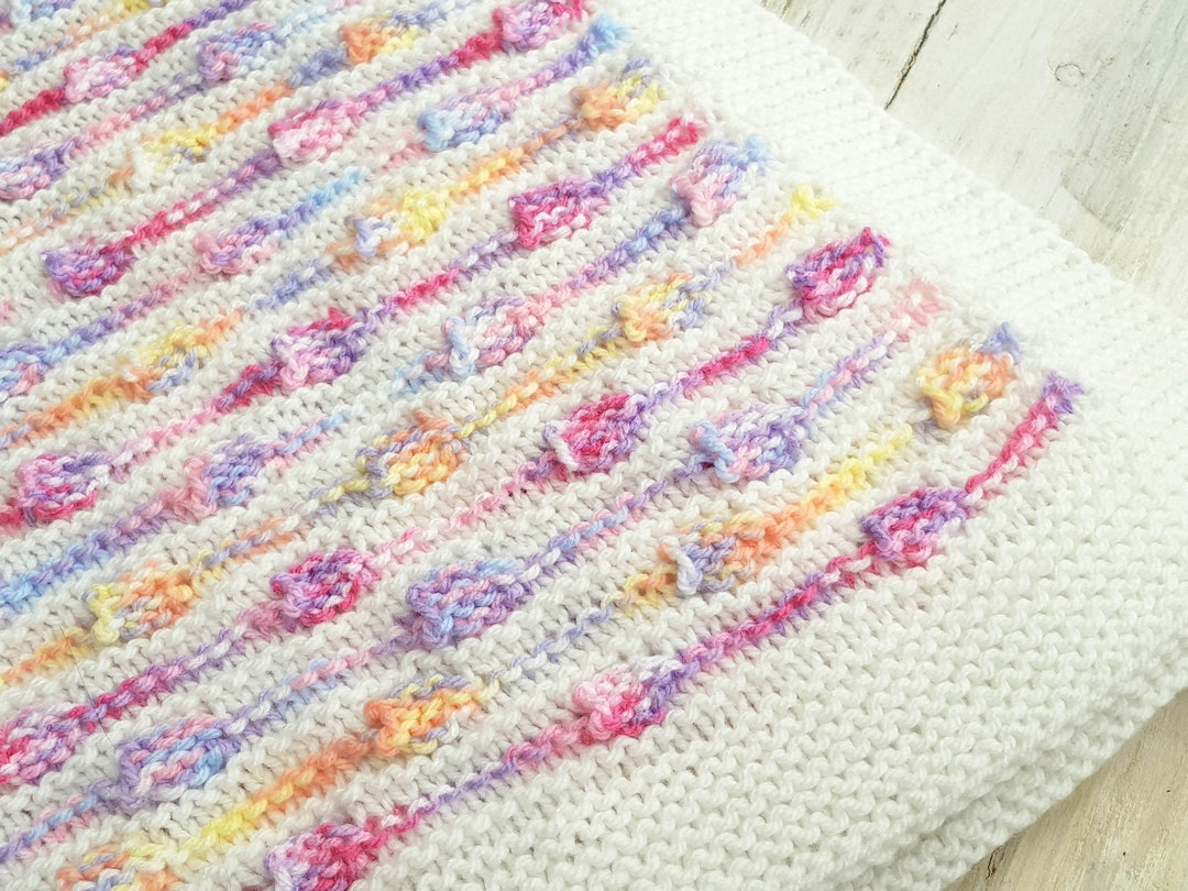 KNITTING PATTERN, Row Your Boat Baby Blanket, Modern Baby Blanket