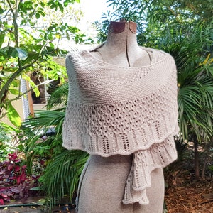 KNITTING PATTERN, In Your Eyes Shawl, Eyelet Lace Shawl, Women&#39;s Shawl, Shawl Pattern, Crescent Shape Shawl, Top Down Shawl, Modern Shawl