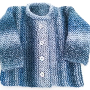 KNITTING PATTERN , Garter Stitch Baby Cardigan, Baby Sweater , 5 Sizes, Instant Download Pattern, Easy Pattern, Toddler Buttoned Sweater image 1