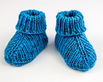 KNITTING PATTERN, PDF,Baby Booties Pattern, Retro Rib Winter Booties Pattern, Newborn Booties Knitting Pattern