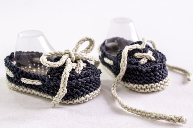 KNITTING PATTERN, Baby Boat Shoes, Easy Knit, Baby Boy Booties, Summer Booties, Newborn Baby, Boat Shoes, Beginners Knitting Pattern image 2