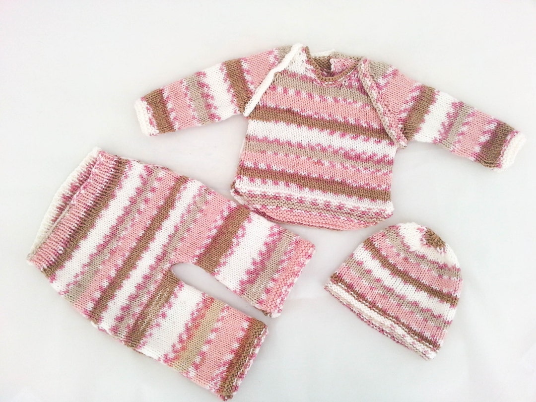 KNITTING PATTERN Modern Layette Baby Clothes Set of 3 Etsy