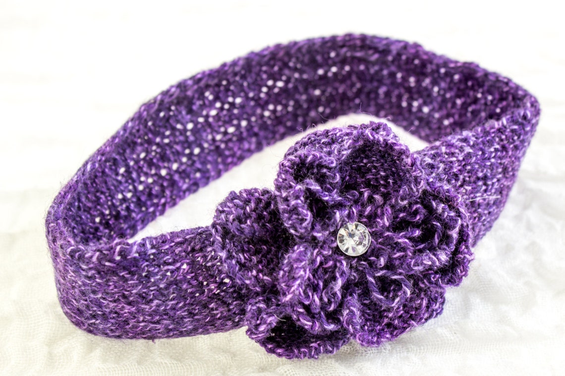 KNITTING PATTERN Baby Headband Knit Flower Headband Knit Etsy