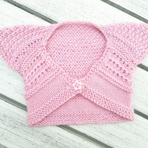 KNITTING PATTERN, Shrug, Bolero, Knit Top, Baby Cardigan, Girl&#39;s Cardigan, Top Down Cardigan, Short Sleeve Knit Top, Buttoned Top, PDF