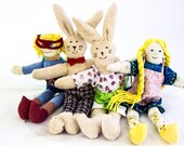 SEWING PATTERN,Cloth Dolls, Four In One, Cloth Doll Pattern, Cloth Rabbit, Cloth Bear, Superhero Softie Pattern, Fabric Doll, PDF