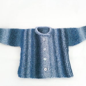 KNITTING PATTERN , Garter Stitch Baby Cardigan, Baby Sweater , 5 Sizes, Instant Download Pattern, Easy Pattern, Toddler Buttoned Sweater image 2